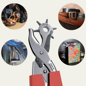 Preview: FAMEX 3519 Revolverlochzange - Lochzange für Leder & Co. - mit Hebelunterstützung ca. 70% Kraftersparnis Preview: FAMEX 3519 Revolverlochzange - Lochzange für Leder & Co. - mit Hebelunterstützung ca. 70% Kraftersparnis