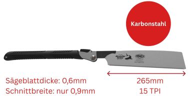 Preview: FAMEX 5525 Japansäge klappbar Kataba -  Klappsäge - Original Japanische Zugsäge Preview: Japansäge in geschlossenem Zustand